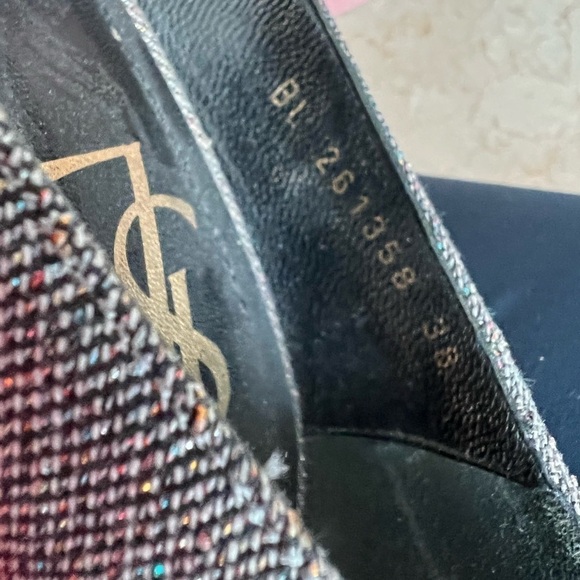 Yves Saint Laurent Metallic Gray Platform Pumps - Picture 13 of 16